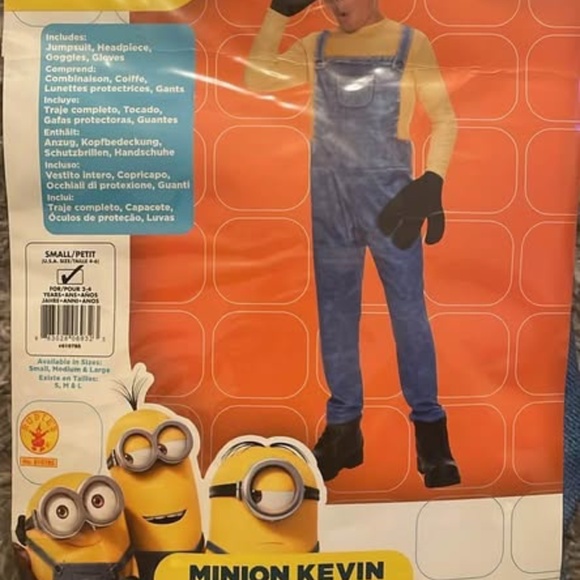 BRAND NEW boy youth minions minion kevin halloween costume size XS & S - Picture 2 of 5